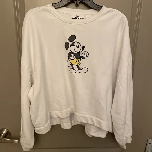 Disney Mickey Mouse & Friends White Retro Sweatshirt Large Genuine Mousewear - Picture 2 of 9